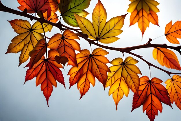 Abstract autumn natural background with yellow maple leaves