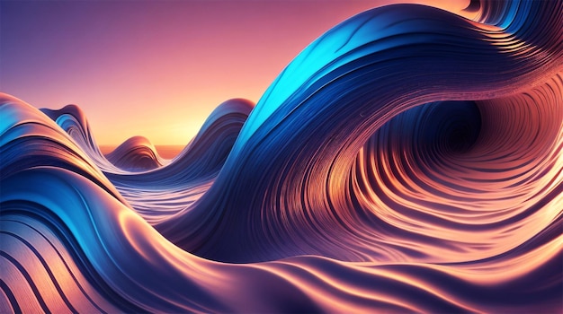 Abstract backdrop with curved wave pattern