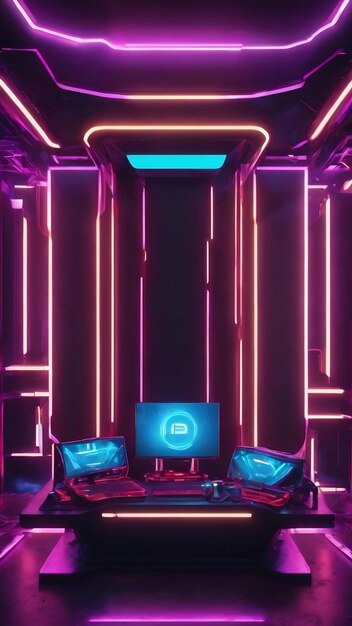 Abstract backgound video game of esports scifi gaming cyberpunk vr virtual reality simulation and me