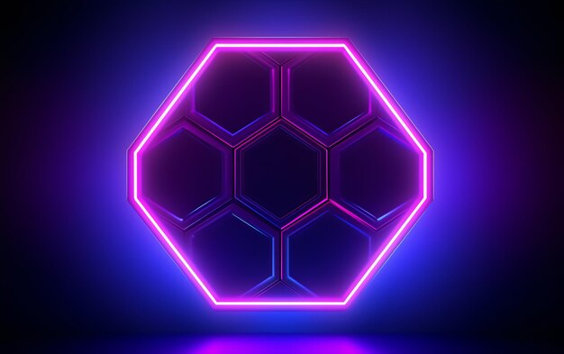 Abstract backgroudn hexagonal neon light modern and futuristic design