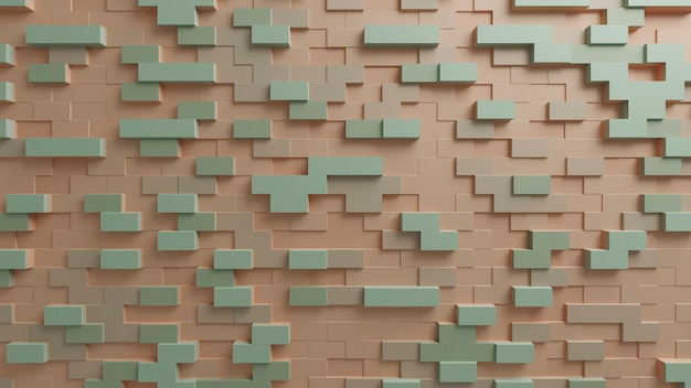 Abstract background in 3d brick block style