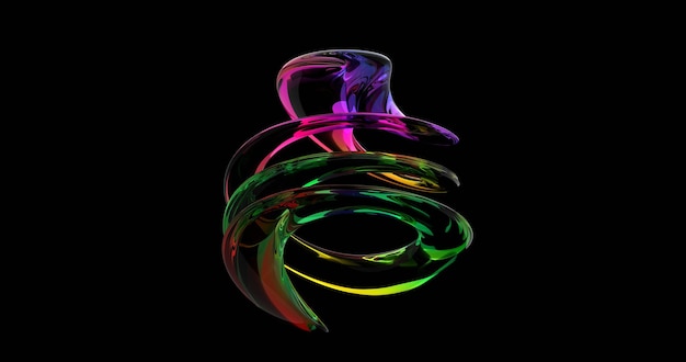 추상적인 배경 3D 유리 또는 3D 반이는 벽지 3D 렌더링