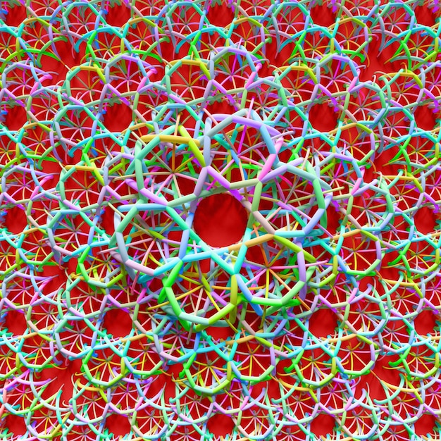 Photo abstract background, 3d rendered elements are forming a design with repeating ornaments