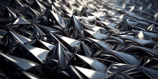 Abstract background 3d sharp distortion silver trianglegenerative AI