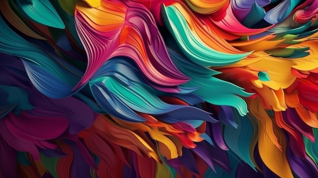 Абстрактный фон абстрактной горизонтальной волны в цвете Generative Ai