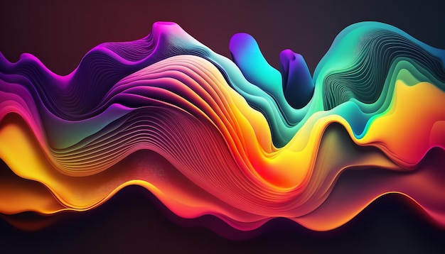 Abstract Background of an abstract horizontal wave in color Generative Ai