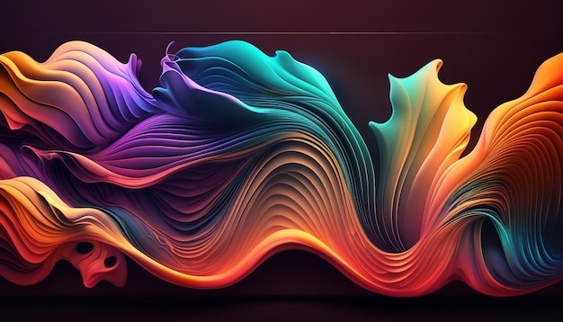 Abstract Background of an abstract horizontal wave in color Generative Ai