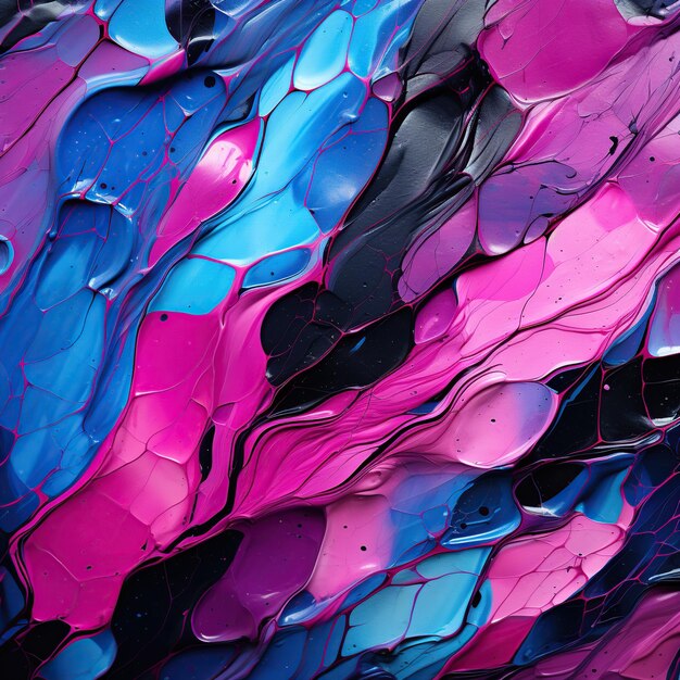 Photo abstract background of acrylic paint in blue pink and purple tones