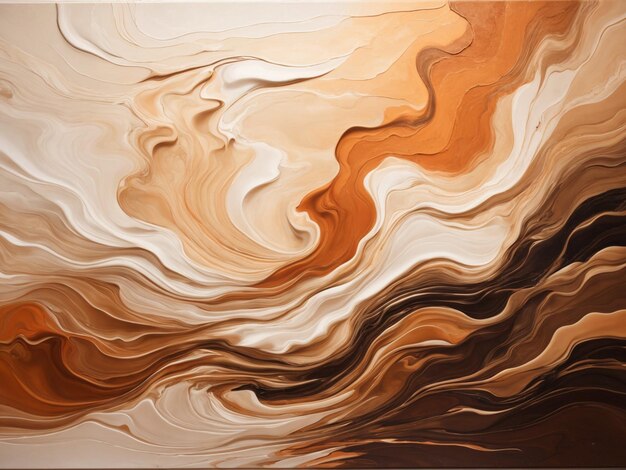 Photo abstract background of acrylic paint in brown orange and beige tones generative ai