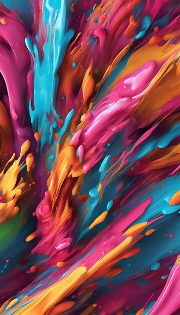 물에 혼합 된 아크릴 페인트의 추상적인 배경 다채로운