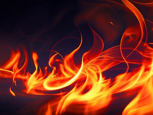 Abstract background of beautiful waves of fire flames and sparksbeautiful bokeh4k image download