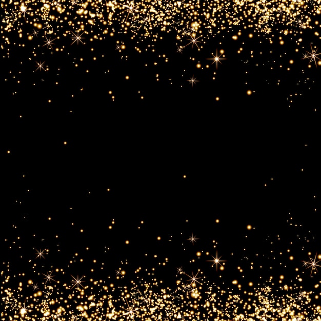 Photo abstract  background black, champagne spray, christmas, confetti, glitter, sparkling golden rain, holiday