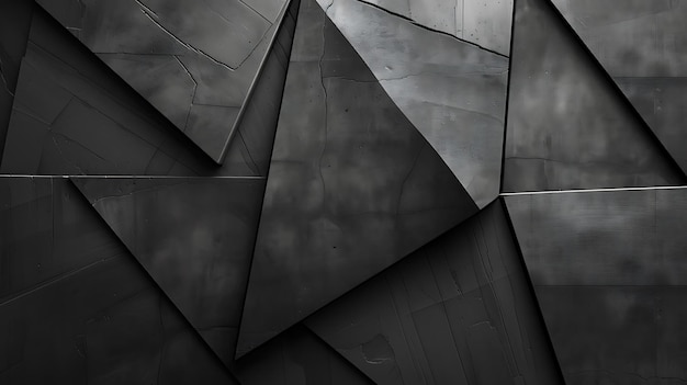 黒い幾何学的形状の抽象的な背景 3Dイラスト