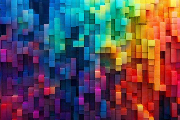 Photo abstract background of blocks in rainbow colors