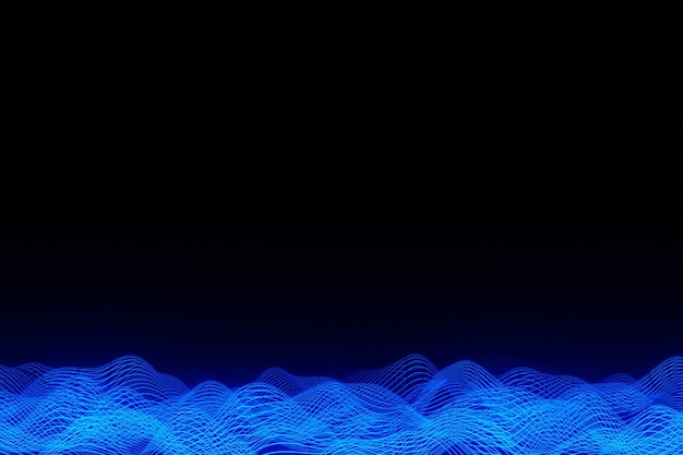 Abstract background blue Audio wave heart beat 3d rendering
