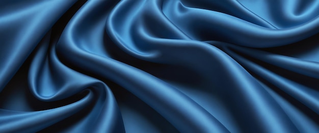 Abstract background of blue crumpled fabric Cloth with folds Colorful illustration Generative AI