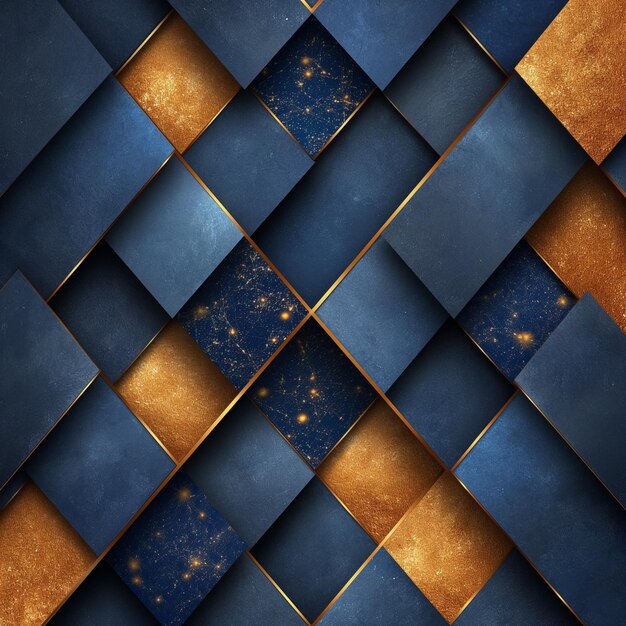 Abstract background blue and golden color shapes