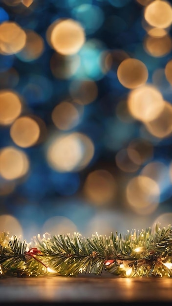 Abstract background blue light bokeh christmas holiday