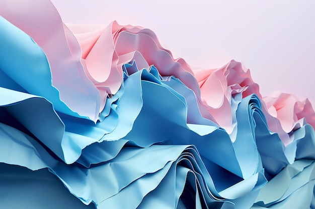 Photo abstract background of blue and pink crumpled paper