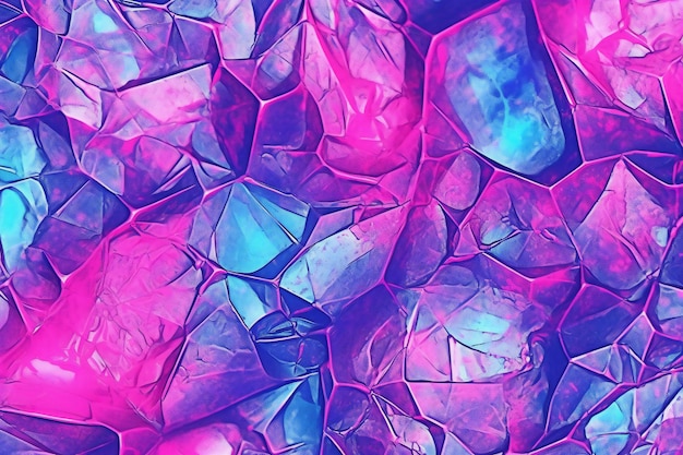 Photo abstract background of blue and pink crystals