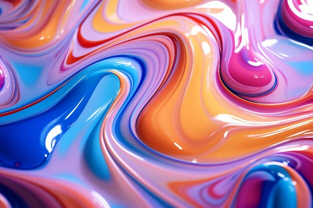 Abstract background of blue and pink paint mixing in water closeup Ai Generated