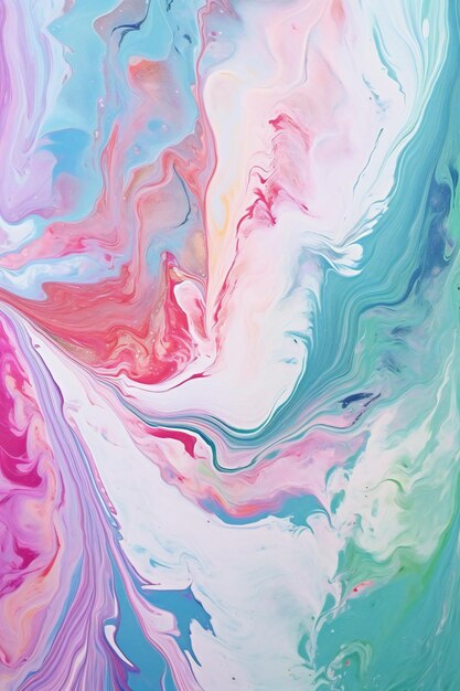 Abstract background of blue and pink paint with swirls and stains