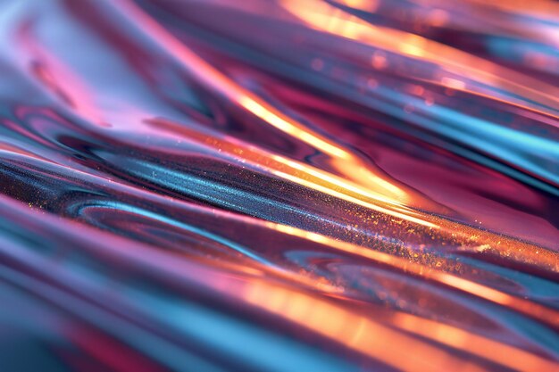 Photo abstract background of a blue and pink shiny fabric with a pattern