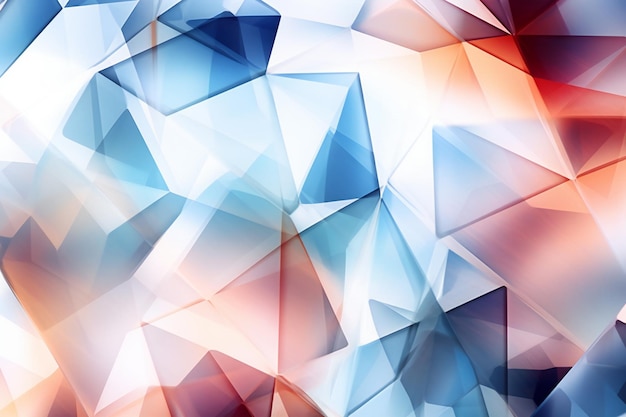 Abstract background of blue and red triangles