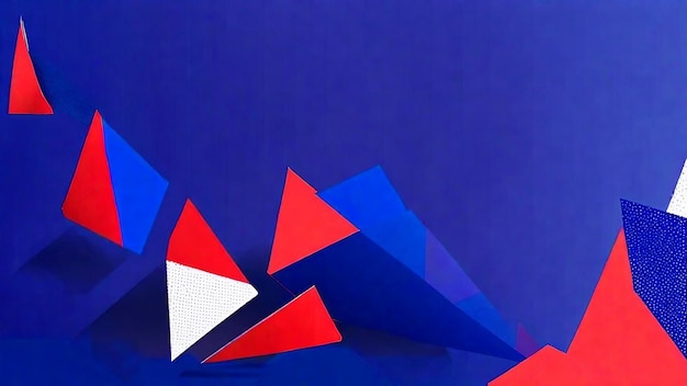 Photo abstract background blue red white shapes