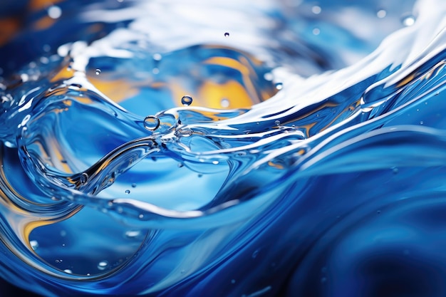 抽象的な背景の青い水の波紋