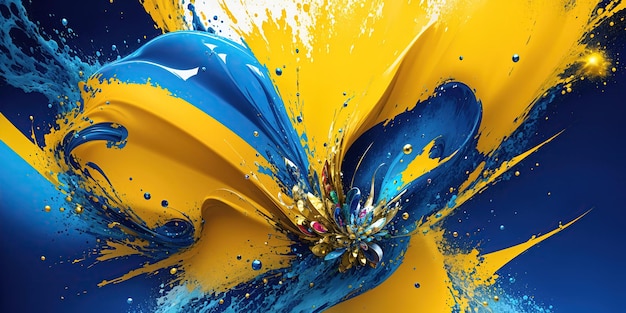 Abstract background in blue and yellow color