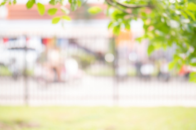 Photo abstract background blurred at garden and branches of tree