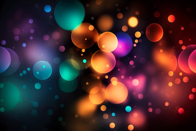 Photo abstract background of blurred neon light in bokeh generative ai