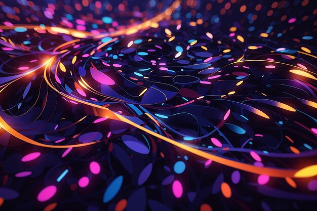 Photo abstract background of bright glowing particles and paths vector illustration