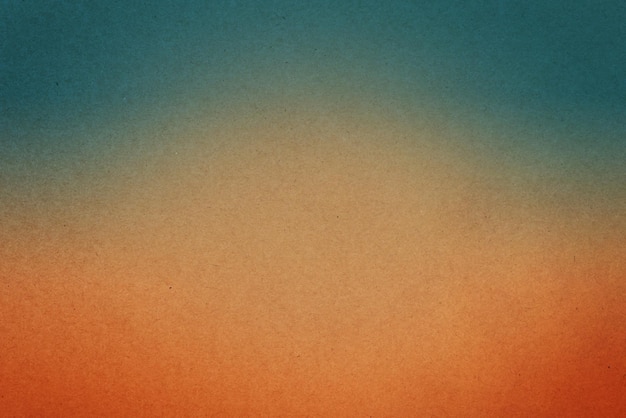 ティールブルーとオレンジ色のグラデーションと茶色の紙の抽象的な背景