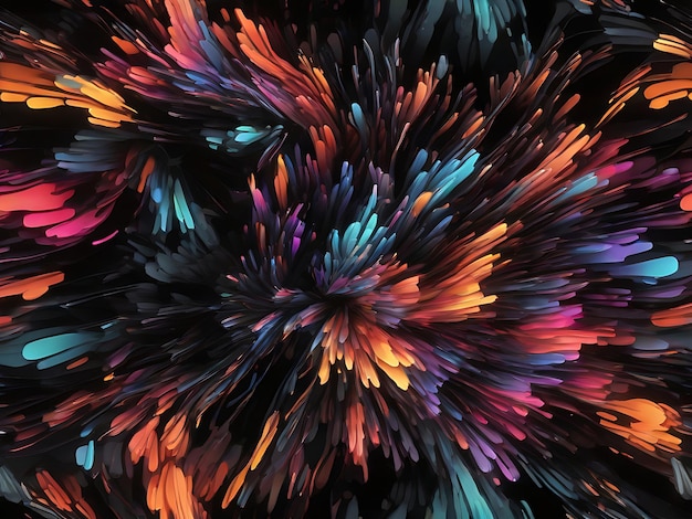 Abstract background of burst of multicolored haze on black background