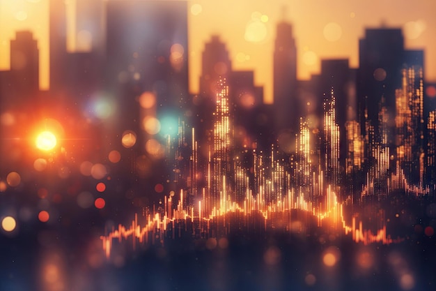 Abstract Background chart stock market blur city ai generative