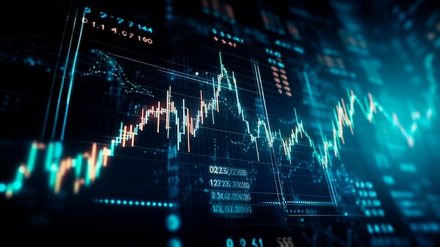 Photo abstract background chart stock market generative ai