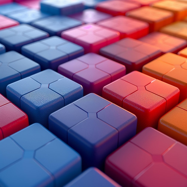 abstract background of colored cubes in the form of a square