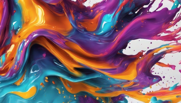 abstract background of colored paint splashes on a white background