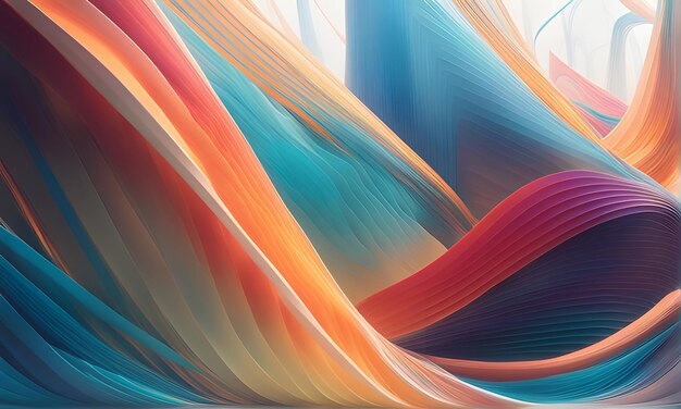 Abstract background colored sinuous stripes wallpaper