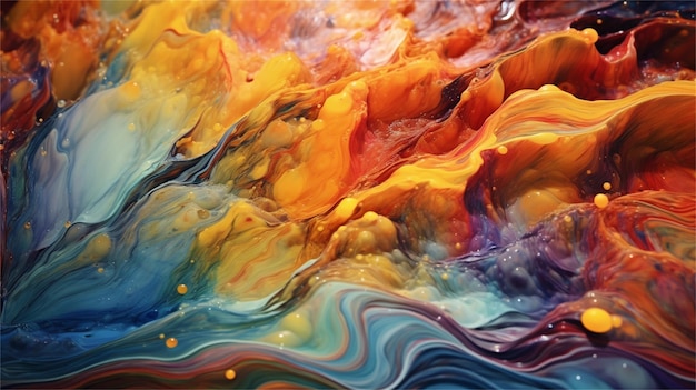 abstract background of colored spots of paint in the form of waves