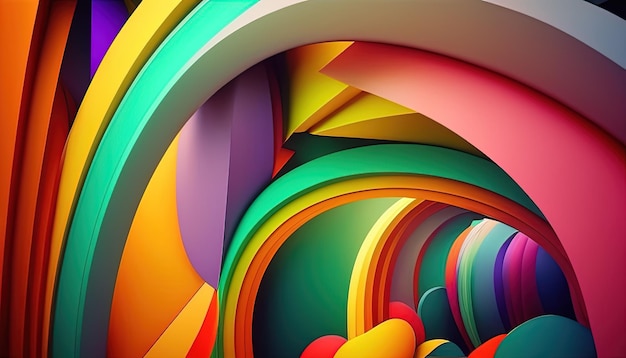 An abstract background of colorful arcs a vibrant and energetic illustration perfect for adding a pop of color