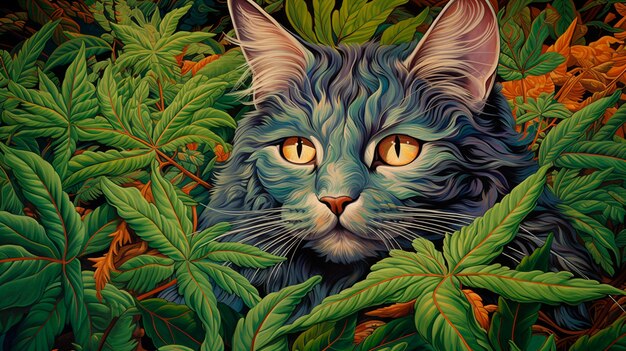 Abstract background of colorful cat