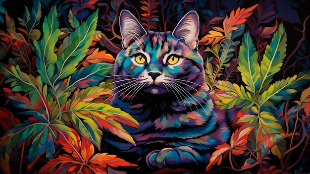 abstract background of colorful cat