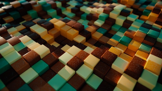 Abstract background of colorful cubes with random offset effect.