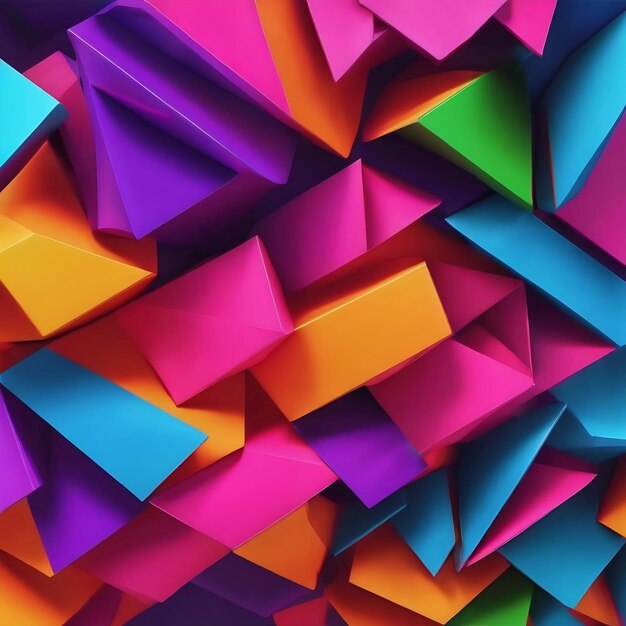 Abstract background colorful gaming wallpaper with sharp edges 3d rendering