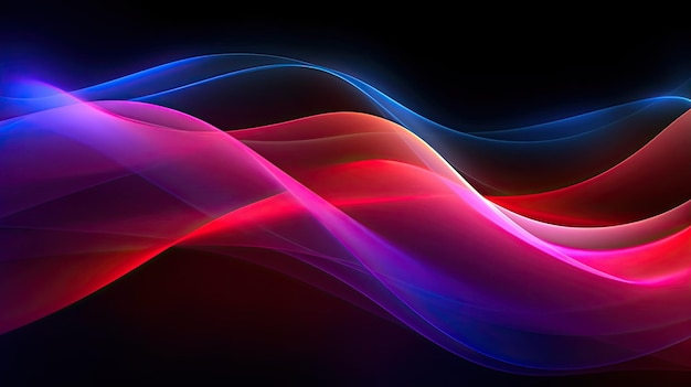 abstract background of colorful glowing neon wavy line banner web design generative ai