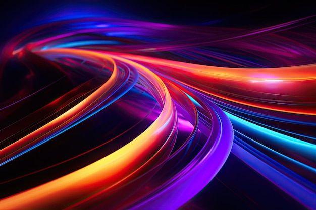 Photo abstract background colorful neon lines