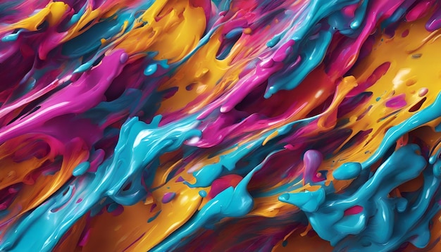 Abstract background of colorful paint splashes 3d rendering 3d illustration